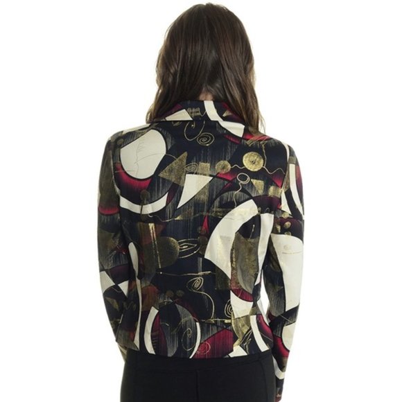 Joseph Ribkoff Art Deco Zip Front Jacket - Picture 2 of 7